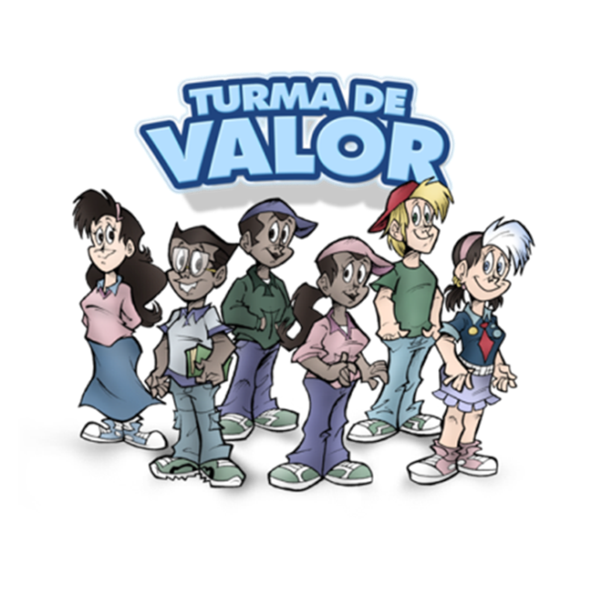 Personagens da Turma de Valor — jogo educativo reconhecido pela ONU