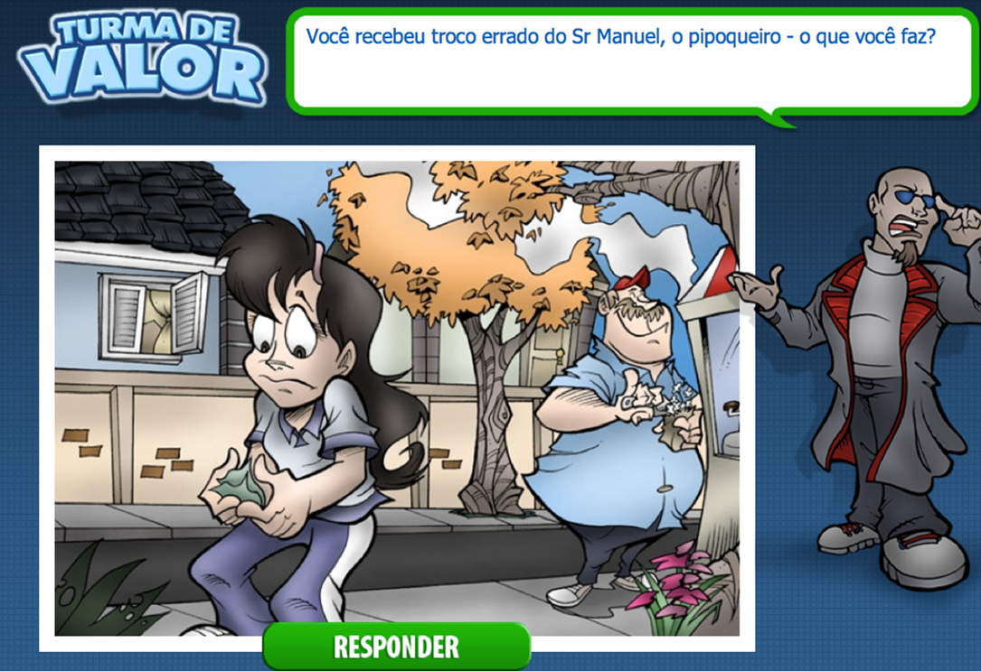 Interface do jogo Turma de Valor